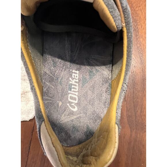 OluKai Lae\'ahi Lī \'Ili Casual Sneakers Grey Suede Collapsible Heel Size 10